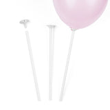 Balloon sticks with cups, white (5 pcs/pack)