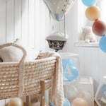 Кутии за балони BABY 30x30 см, бели за украса за бебешко парти, кръщене и фотосесия, Emotions Factory