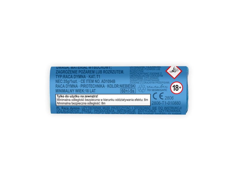 Blue smoke flare, 11.5 cm