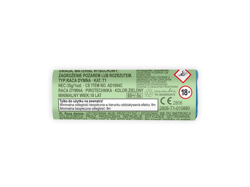 Green smoke flare, 11.5 cm