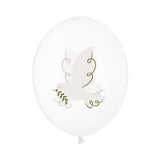 Clear balloons with dove design (5 pcs/pack)