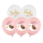 Латексови Балони в Розово и Бяло Мече с Луна и Надпис Baby Girl, Emotions Factory