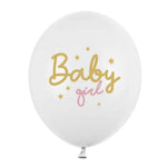 Латексови Балони в Розово и Бяло Мече с Луна и Надпис Baby Girl, Emotions Factory