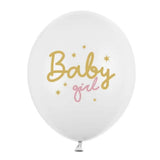 Латексови Балони в Розово и Бяло Мече с Луна и Надпис Baby Girl, Emotions Factory