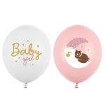 Латексови Балони в Розово и Бяло Мече с Луна и Надпис Baby Girl, Emotions Factory