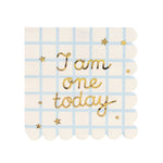Парти салфетки „I am One Today“ с мечета, бежови с цветен принт, размер 33 x 33 см в разгънато състояние, идеални за Първи рожден ден, Emotions Factory.