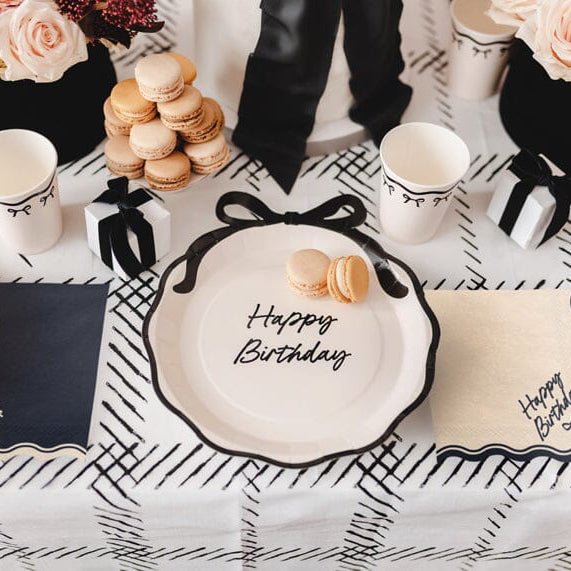 Парти салфетки Happy Birthday с панделки 33 × 33 см – 12 броя