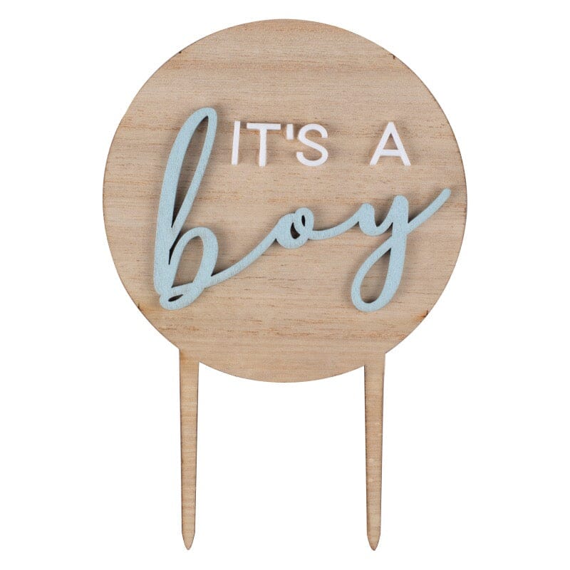 Украса за Парти - Дървен Топер "It's a Boy"