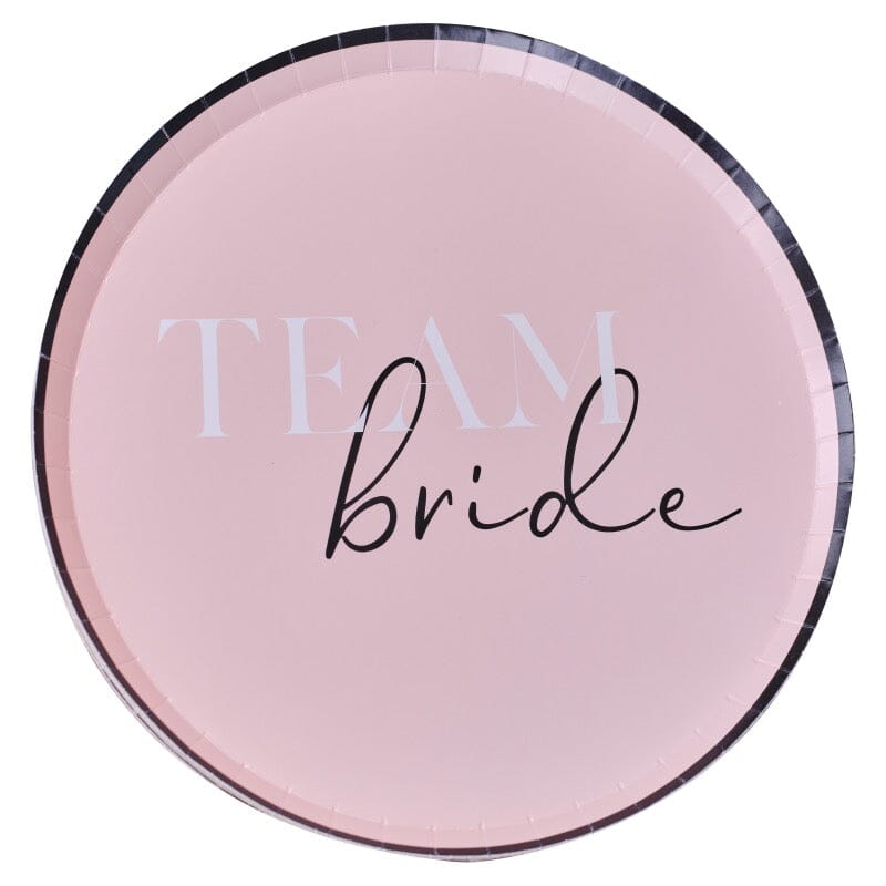 Идеи за Моминско Парти - Парти Чинии в Надпис "Team Bride", 25см