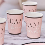 Украса за Моминско Парти - Парти Чаши в Надпис "Team Bride", 8бр