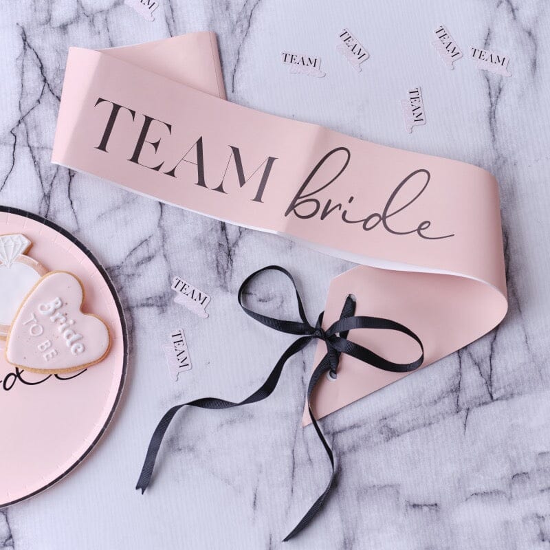 Розова Лента за Моминско Парти с надпис "TEAM Bride", Emotions Factory