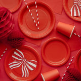 Solid color party plates - red, 23cm (6pcs/pack)