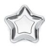 Чинии звезда сребърни 18 см (6 бр./оп.) – парти чинии за Коледа, Нова година и зимни празнични тържества, Emotions Factory