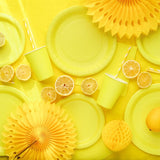 Solid color party plates, yellow 18cm (6pcs/pack)