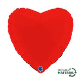 Foil balloon heart, matte red - 45cm