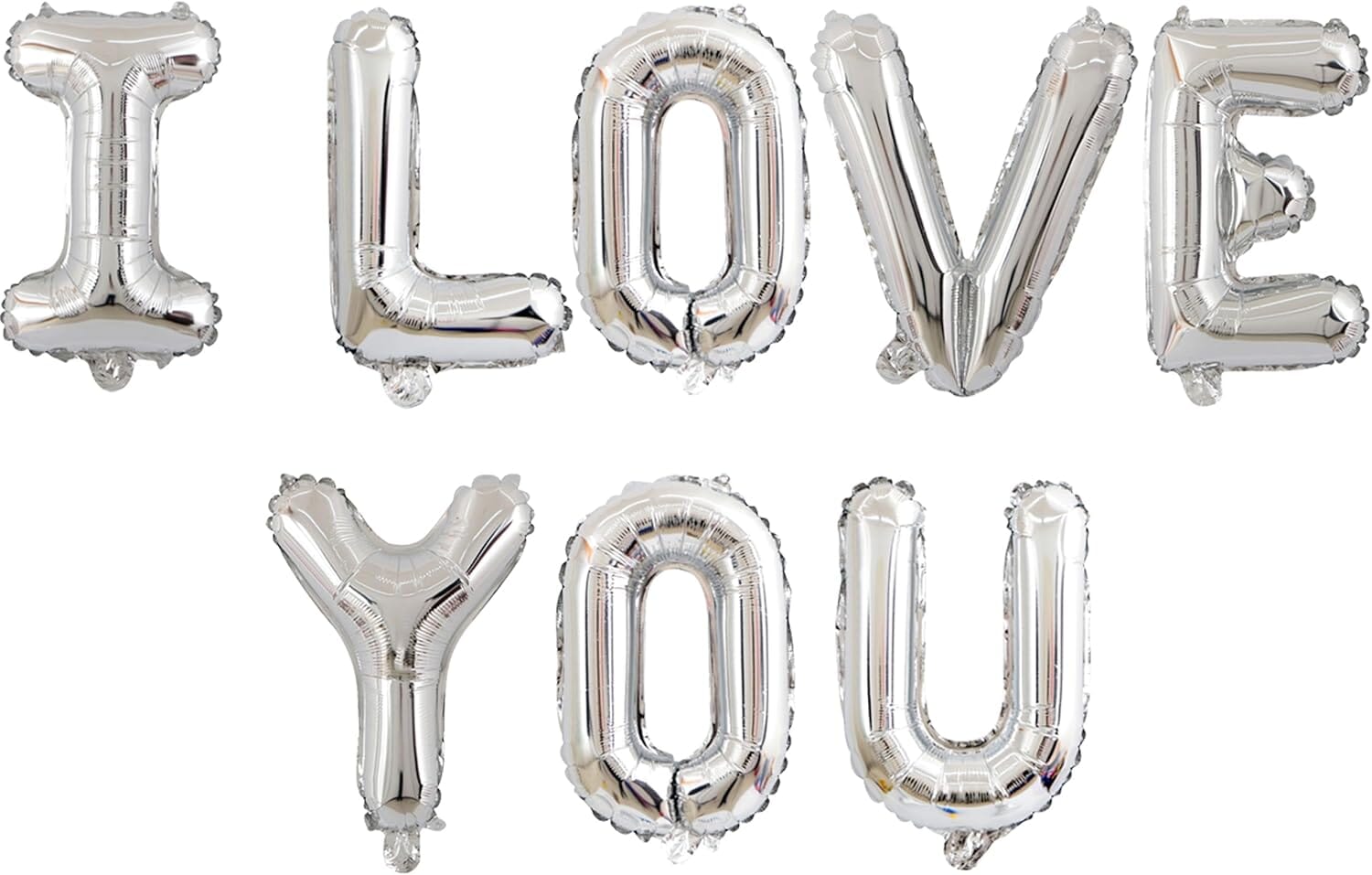 Комплект фолио балони букви I LOVE YOU, сребро
