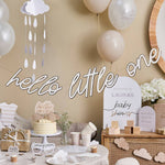 Парти банер Hello Little One със златисти букви, 2 м, за Baby Shower и погача