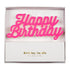 Уникална Парти Свещ за Торта в Розово "Happy Birthday"
