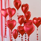 Идеи за Деня на Влюбените Свети Валентин - Букет от Балони Червени Сърца 