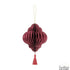 Стилна Тъмно Червена Топка за Декорация Коледен Фенер - 12x15см
