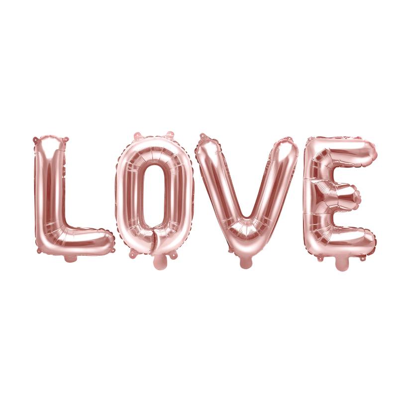 Романтична Изненада | Балон с Надпис LOVE в Розово-Златно