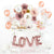 Романтична Изненада | Фолио Балон с Надпис LOVE в Розово-Златно