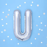 Фолио Балони Букви - Фолио Балон Буква Сребро 35см - Надпис с Балони Baby Shower - Emotions Factory