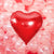 Голям Фолиев Балон Сърце, Червено - 61 см