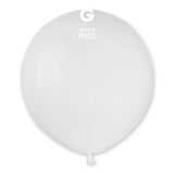 Large latex balloon, white pastel - 48cm