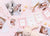 Украса за Първи Рожден Ден - Фото Банер за Първи Рожден ден със Снимки за 12 месеца на бебето - Розов фото банер със щъркел