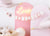 Украса за Първи Рожден Ден - Фото Банер за Първи Рожден ден със Снимки за 12 месеца на бебето - Розов фото банер със щъркел