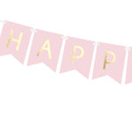 Парти Украса за Рожден ден с Надпис Happy Birthday - Светло Розов Банер за Парти Emotion's Factory