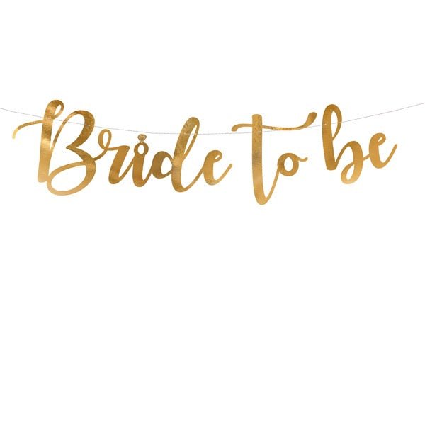 Украса за Моминско Парти - Златен Надпис Bride to be - Идеи за Моминско парти