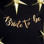 Украса за Моминско Парти - Златен Надпис Bride to be - Идеи за Моминско парти