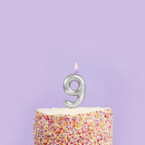 Sparkling Silver Number Cake Candle