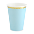 Пастелно Сини Парти Чаши със Златен Кант "Yummy!"