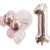 Комплект от балони за първи рожден ден на момиче - Комплект балони One Today в розово и розово злато