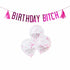 Парти Сет от Балони с Розови Конфети и Банер "Birthday Bitch"