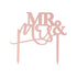Красив Топер за Торта в Розово Злато "MR & MRS"