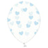 Прозрачни Латексови Балони на Светло Сини Сърца