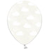 Прозрачни Латексови Балони с Бели Облачета (6бр./оп.)