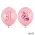 Розови Латексови Балони с Принт "Number 1"