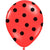 Червени Латексови Балони на Черни Точки (6бр./оп.)