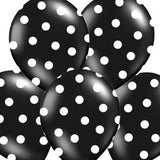 Polka Dot Latex Balloons, Black (5pcs/pack)