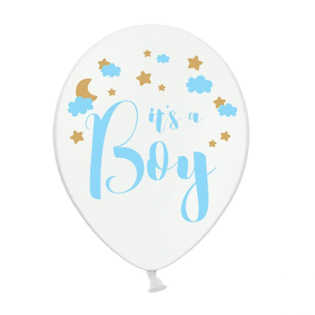 Украса за Погача или Бебешко Парти Онлайн - Бели Балони с Надпис It's a Boy - Украса за Бебешко Парти или Погача - Emotions Factory