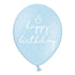 Латексови Балони в Светло Синьо "Happy Birthday" (6бр./оп.)