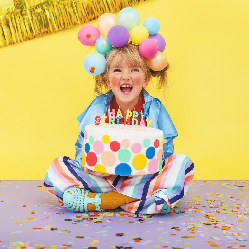 Многоцветни Свещи за Торта Надпис "Happy Birthday"
