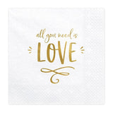 Three-ply Napkins "All you need is love" (20 pcs/pack)