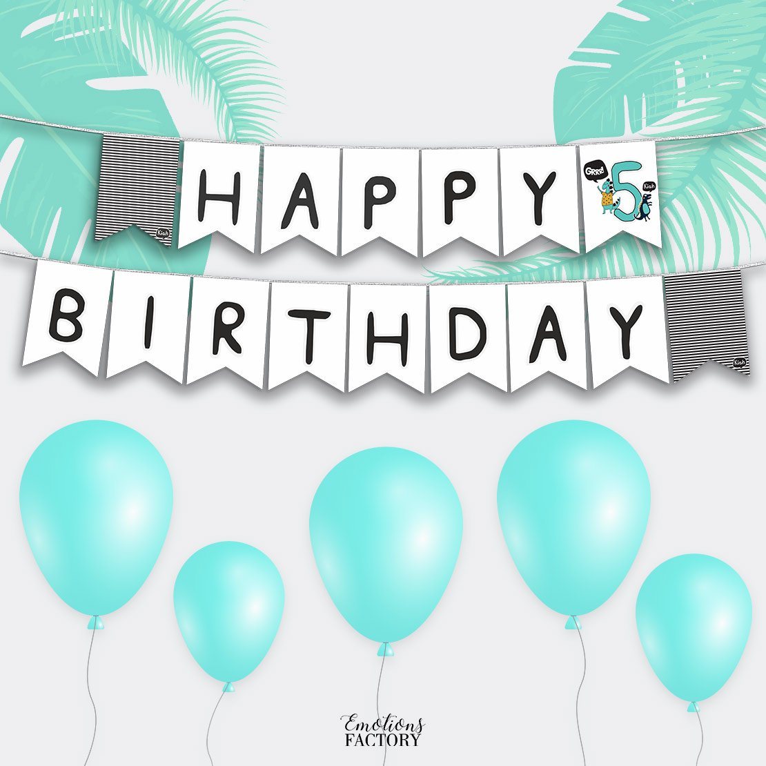 Парти Артикули - Дино Парти - Банер за Рожден ден - Happy Birthday - Динозавър Парти - Emotions Factory