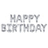 Фолиев Балон в Сребърен Цвят с Надпис "Happy Birthday"